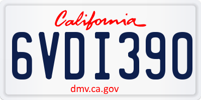 CA license plate 6VDI390