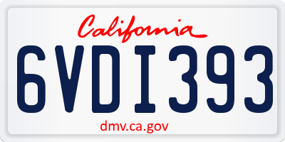 CA license plate 6VDI393