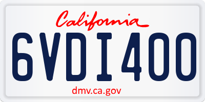 CA license plate 6VDI400