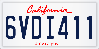 CA license plate 6VDI411