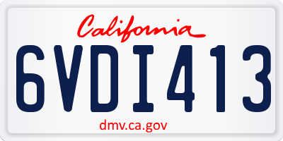 CA license plate 6VDI413