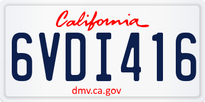 CA license plate 6VDI416
