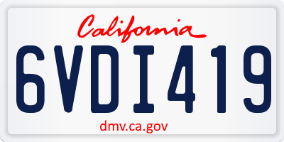 CA license plate 6VDI419