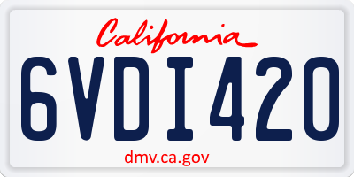 CA license plate 6VDI420