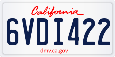 CA license plate 6VDI422