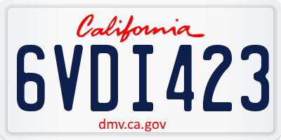 CA license plate 6VDI423
