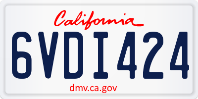 CA license plate 6VDI424