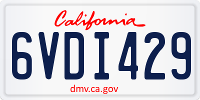 CA license plate 6VDI429