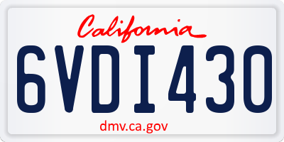 CA license plate 6VDI430