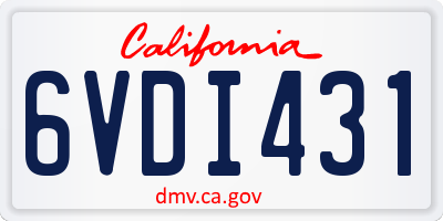 CA license plate 6VDI431