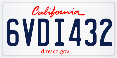 CA license plate 6VDI432