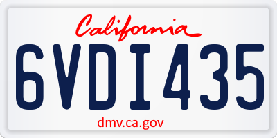 CA license plate 6VDI435
