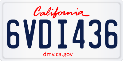 CA license plate 6VDI436