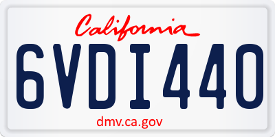 CA license plate 6VDI440