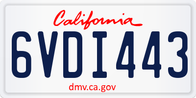 CA license plate 6VDI443