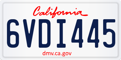 CA license plate 6VDI445