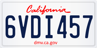 CA license plate 6VDI457