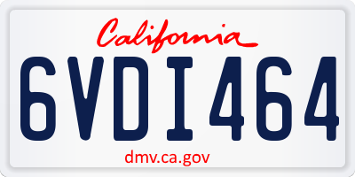 CA license plate 6VDI464