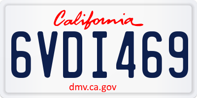 CA license plate 6VDI469