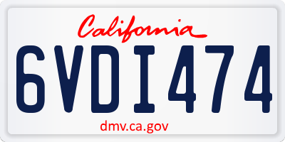 CA license plate 6VDI474