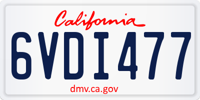 CA license plate 6VDI477