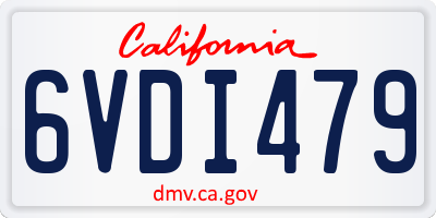 CA license plate 6VDI479