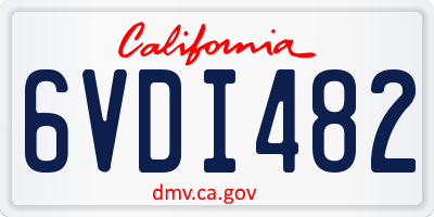 CA license plate 6VDI482