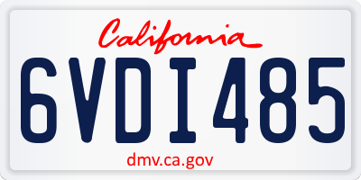 CA license plate 6VDI485