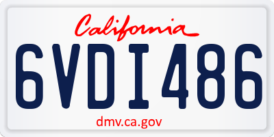CA license plate 6VDI486