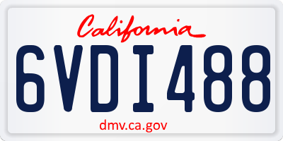 CA license plate 6VDI488