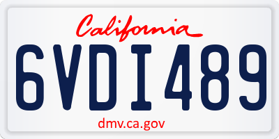 CA license plate 6VDI489