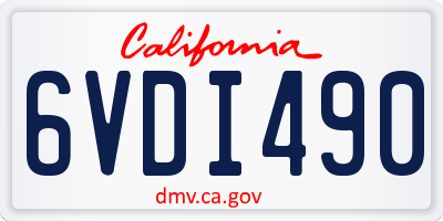 CA license plate 6VDI490