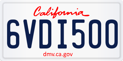CA license plate 6VDI500