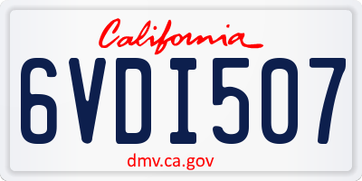 CA license plate 6VDI507