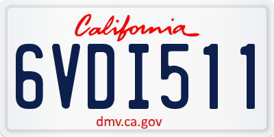 CA license plate 6VDI511