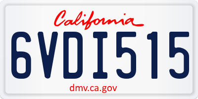 CA license plate 6VDI515