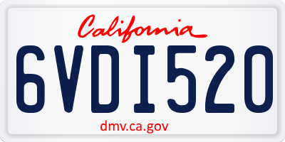 CA license plate 6VDI520
