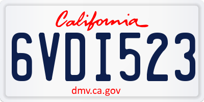 CA license plate 6VDI523