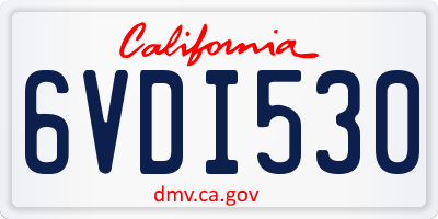 CA license plate 6VDI530