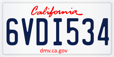CA license plate 6VDI534