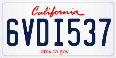 CA license plate 6VDI537