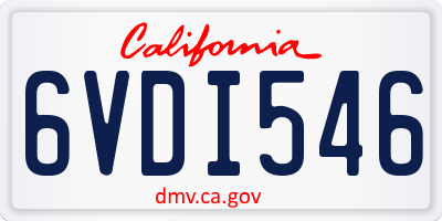 CA license plate 6VDI546