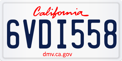 CA license plate 6VDI558