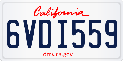 CA license plate 6VDI559