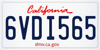 CA license plate 6VDI565