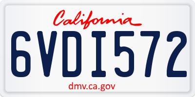 CA license plate 6VDI572