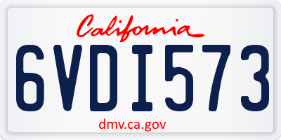 CA license plate 6VDI573