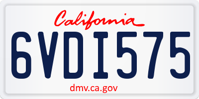 CA license plate 6VDI575