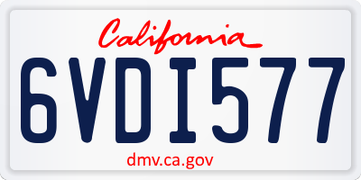 CA license plate 6VDI577