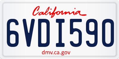 CA license plate 6VDI590